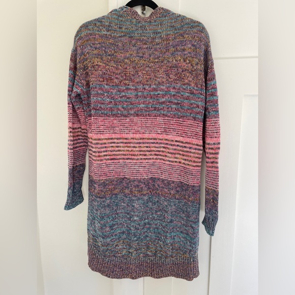 Gap Cotton Open Front Long Knit Cardigan Striped Colourful | M - Picture 6 of 6